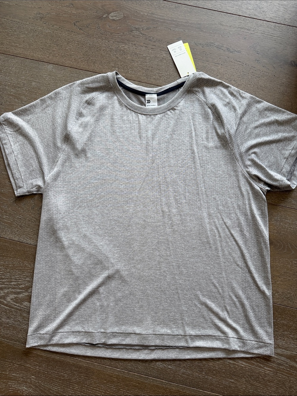 all in motion Men's Light Gray Crew Neck Short Sleeve Tee